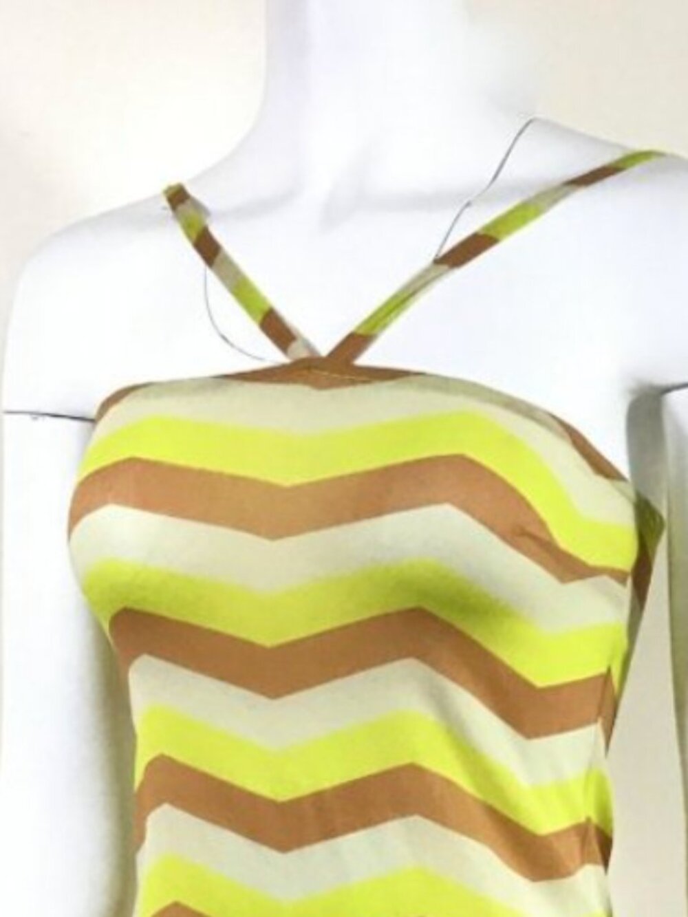 NNOT Auth Versus by Versace vintage Stretchy Silk Chevron mini Summer dress - Picture 15 of 15